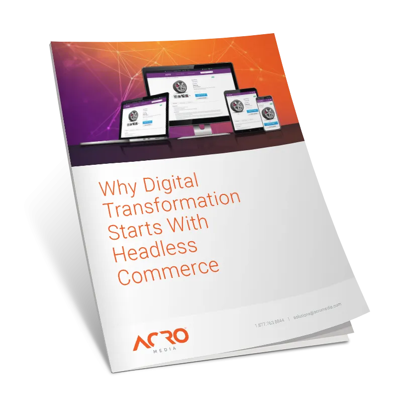Cover page for ebook Why digital transformation starts with headless commerce